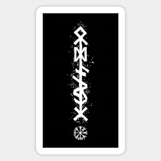 ODIN'S SPEAR - White Bind Rune Design INK SPLAT Magnet